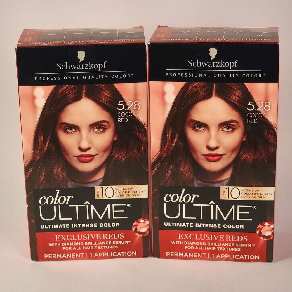 (2) Schwarzkopf Color Ultime Cocoa Red 5.28 Exclusive Reds w/ Diamond Brilliance